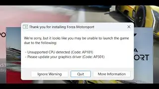 Fix Forza Motorsport Error Code AP301 Please Update Your Graphics Driver