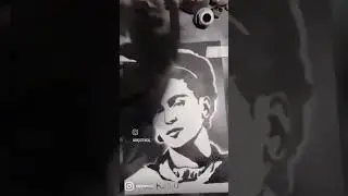 arte stencil cheia de muitos detalhes! #fridakahlo #stencil