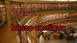 What does basso continuo mean?