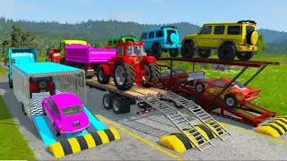 Flatbed Truck McqueenTransportation with Truck - Pothole vsCar #245 - BeamNG.Drive.9K2,47,100