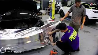 How To Vinyl Wrap A Rear Bumper In Satin Silver Chrome. CK Workshop Hands On