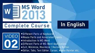 MS Word Computer Basics - Parts of Keyboard - Mouse Events - Introduction to MS Word Interface