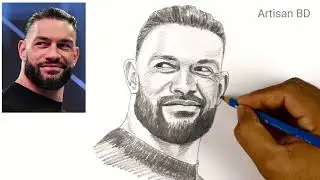 Drawing of Roman Reigns, Pencil Drawing Easy WWE