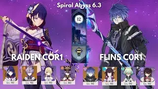 C0 Raiden + C0 Durin & C0 Flins + C0 Columbina | Spiral Abyss 6.3 | Luna IV | Genshin Impact