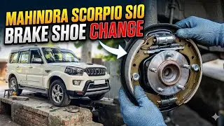 Scorpio Brake Change || MAHINDRA SCORPIO S10 BRAKE SHOE CHANGE 🔧