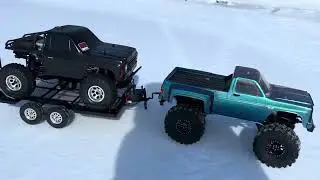 Crawler Rc Rig Towing In the Snow Glad I Had My WINCH 