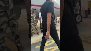 Rahul Gandhi in Delhi airport, on the way to Srinagar