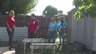 Program with Habitat for Humanity helps a woman rebuild after flood damage