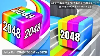 Jelly Run 2048 vs Jelly Tube Run 2048 | High Score Jelly Merge Gameplay