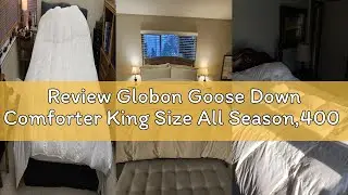 Review Globon Goose Down Comforter King Size All Season,400 Thread Count Ultra Soft Noiseless Shell,