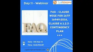 FAQ - Clause wise for IATF 16949 : 2016 , Clause 6.1.2.3 - Contingency Plan