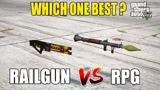 GTA 5 ENHANCED : RAILGUN VS RPG (WHICH IS BEST HEAVY WEAPON?)