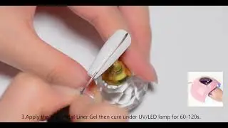 FOUR LILY 5ml Reflective Glitter Liner Nail Gel Polish Gold Silver Red