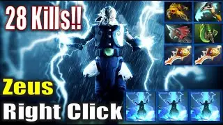Zeus Fighter Mode - 28 Kills, how to play Zeus with right Click - Patch7.35d - 4K