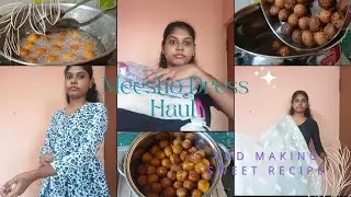 Vlog#4 Random budget friendly Meesho Haul👗under Rs 350 and making diwali sweet🍧
