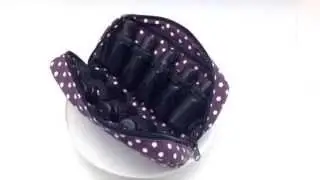 Purple White Dot Essential Oil Travel Bag For 10 EO Vials