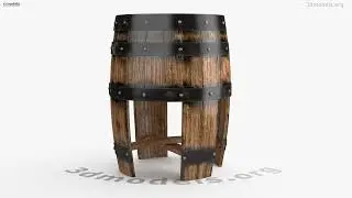 Whiskey Barrel Side End Table 3D model by 3DModels.org