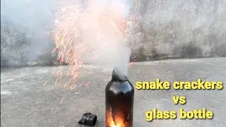 Experiment |snake crackers  vs glass bottle |crash
