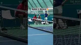 Carlos Alcaraz and Rafa Nadal are all smiles ahead of Rafa&rsquo;s final Davis Cup in Malaga,Spain #tennis