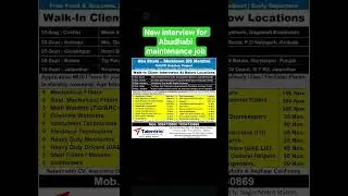 Abudhabi new interview for maintenance job #jobs #shorts