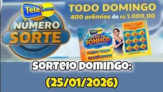 SORTEIO N&Uacute;MERO DA SORTE - TELE SENA ANO NOVO 2026 - Domingo (25/01/2026) 