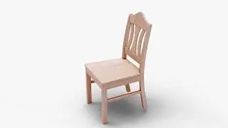 Classic Dining Chair with Detailed Wood Texture Low-poly 3D model