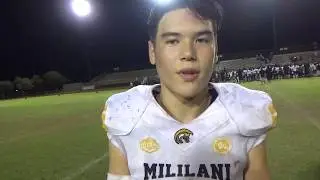 Mililani defensive end Shane Kady's TD 9/15/17
