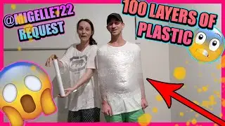 😬100 LAYERS OF PLASTIC WRAP CHALLENGE😂 REQUEST FROM @Migelle722 Try to ESCAPE! #challenge #ajusta
