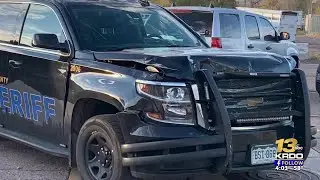 Suspect rams into El Paso County Sheriff sergeant&rsquo;s patrol vehicle