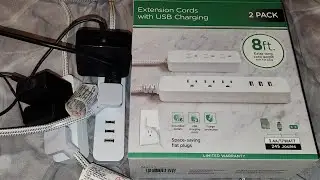 Costco Sale Item Review Grounded Extension Cords Cord with USB Charging Ports 8ft 8 Foot Feet
