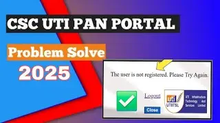 UTI PAN portal login problem solved kaise kre the user is not registered. Please try again #utipan 