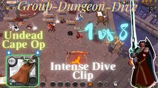 Albion Online : [INTENSE] 1 vs 8 Group Dungeon Dive ☣️