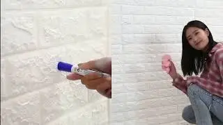 Self-adhesive 3D foam brick stone wallpaper