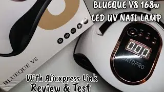 Blueque V8 LED UV nail lamp 168w review & test | Cheap from Aliexpress 🔗 link in description box