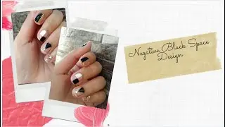 Negative Black Space nail design for winters! || Black Negative Nails