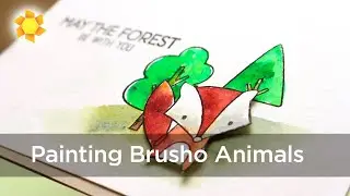 Painting animal stamps with Brusho