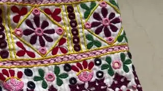 Mirror work balauj #hend embroidery stitch #shisha work tutorial..