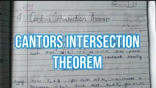 Cantors Intersection Theorem||Complete concept & Proof In Hindi||