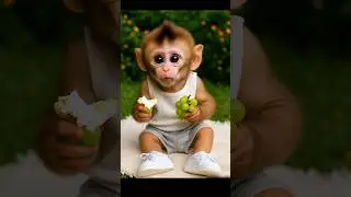 🐵 Monkey Eating Grapes for the First Time 🍇 | So Cute! #shorts