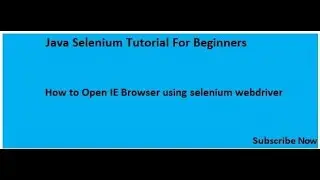 How to Launch Internet Explorer using Selenium WebDriver