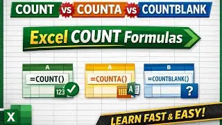 COUNT formula in Excel|COUNT vs COUNTA vs COUNTBLANK in Excel
