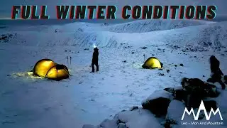 Lake District summit camp in full winter conditions