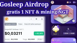Gosleep Airdrop.! Gratis 1 NFT & mining NGT token sudah listing di coinmarketcap