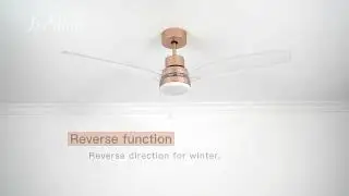 3 Colors Change Light Indoor Ceiling Fan Noiseless DC Motor 5 Speeds