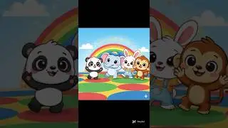 Colorful Playground Fun | Cute Panda, Bunny, Monkey & Elephant 🐼🐰🐒🐘