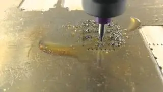 Precise milling brass with 0.8mm down pusher router bit