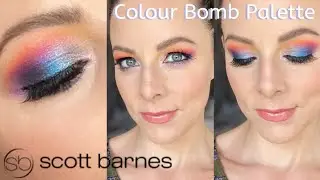 SCOTT BARNES COLOUR BOMB EYESHADOW PALETTE RAINBOW LOOK | Full bright eye tutorial with Color Bomb