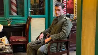 Old barber shop, military haircut, clliper from 30s, WW2 cut, ASMR.