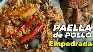 Paella de Pollo con Garbanzos y Pimientos  ¡Rica y fácil Empedrada!