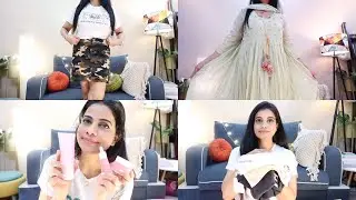 Biba Kurta set, Three Styles of Jeans H & M T-shirts | NYKAA Fashion Dress Try-on haul | Sana K